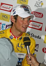 Frank Schleck apr�s la quinzi�me �tape du Tour de France 2008